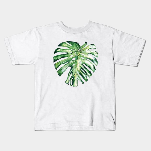 Monstera leaf Kids T-Shirt by victoriazavyalova_art